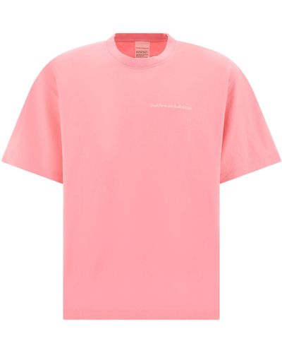 Stockholm Surfboard Club T Shirt With Logo - Pink