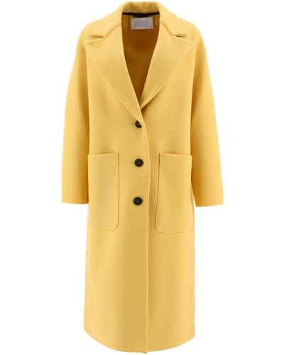 Harris Wharf London Greatcoat Single Breasted Coat - Yellow