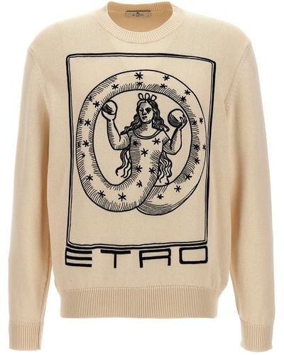 Etro Logo Embroidery Sweater Sweater, Cardigans - Natural