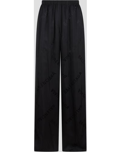 Balenciaga Bal Diagonal Allover Fluid Tracksuit Trousers - Black