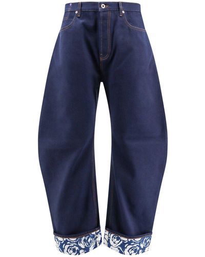 Burberry Jeans in cotone con stampa floreale - Blu
