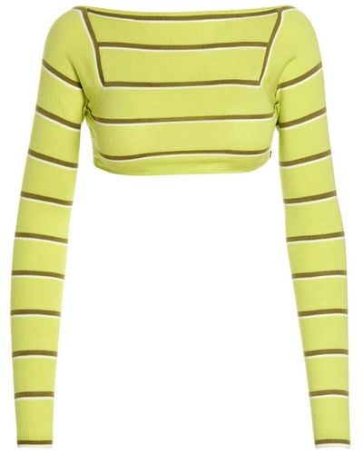 Emilio Pucci Cut-Out Cropped Sweater - Yellow
