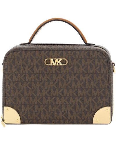 Michael Kors Ladies Brooklyn Medium Pebbled Leather Backpack - Ivory/Brown  30H1GBNB2B 149 194900929438 - Handbags - Jomashop
