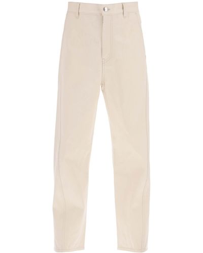 OAMC 'cortes' Cropped Jeans - White