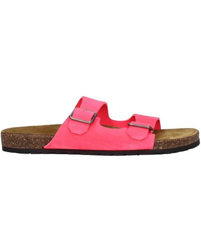 Saint Laurent Slippers And Clogs Jimmy Suede Fluo - Pink