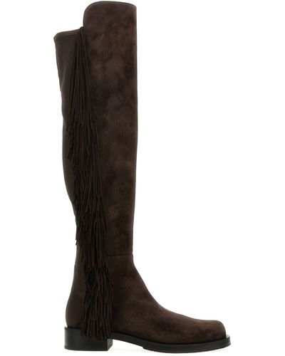 Stuart Weitzman 5050 Bold Fringe Boots, Ankle Boots - Black