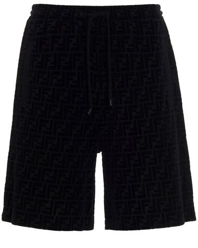 Fendi Ff All Over Bermuda Shorts Bermuda, Short Nero