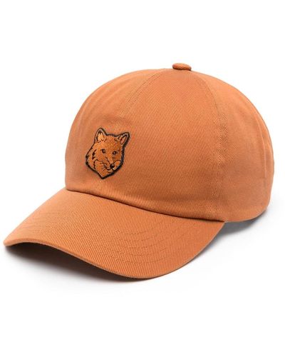 Maison Kitsuné Cappello Bold Fox con applicazione - Arancione