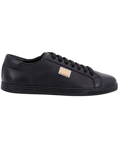 Dolce & Gabbana Leather 'saint Tropez' Sneakers - Black
