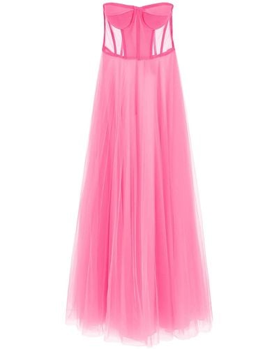 19:13 Dresscode Abito Lungo Bustier In Tulle - Rosa