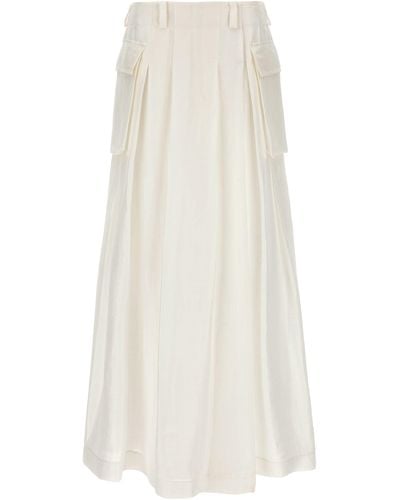 Alberta Ferretti Semi-Transparent Long Skirt Gonne Bianco