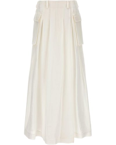 Alberta Ferretti Semi-transparent Long Skirt Skirts - White