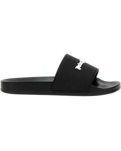 Palm Angels Essential Logo Sandals - Black