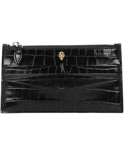 Alexander McQueen Flat Zip Wallet Smallleathergoods - Black