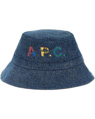 A.P.C. Bcuket Hat Denim Hats - Blue