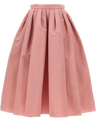 Alexander McQueen Curled Midi Skirt Gonne Rosa