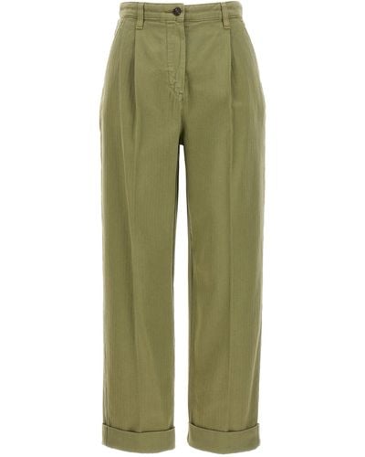 Etro Cropped Chino Pantaloni Verde
