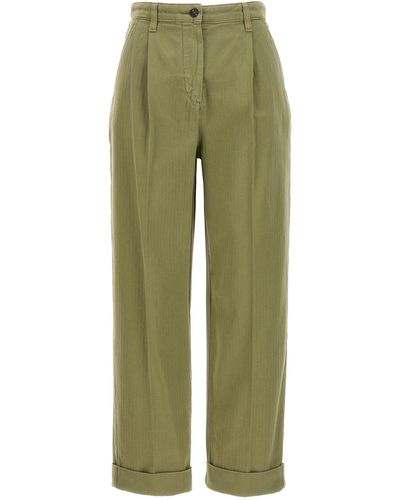 Etro Cropped Chino Pants - Green