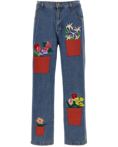 Kidsuper Flower Pots Jeans - Blue