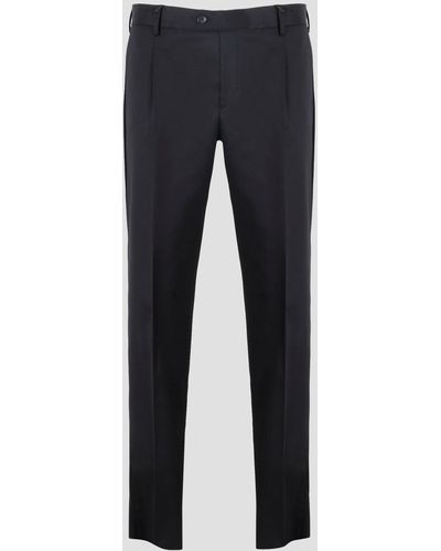 Brian Dales Wool Blend Trousers - Blue