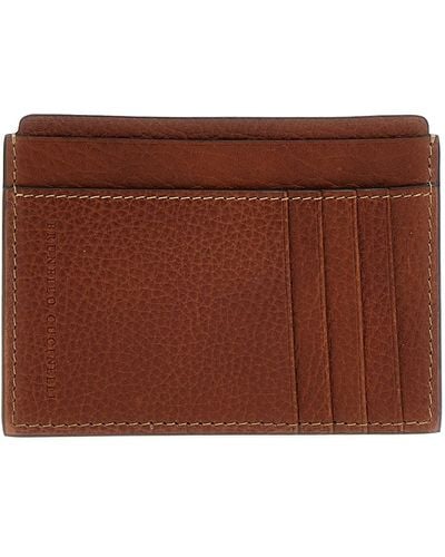 Brunello Cucinelli Leather Cardholder Wallets, Card Holders - Brown