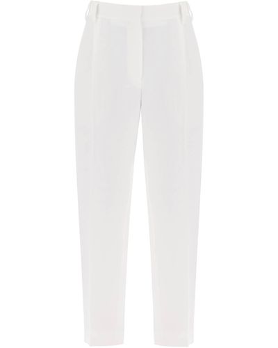 Brunello Cucinelli Double Pleated Trousers - White