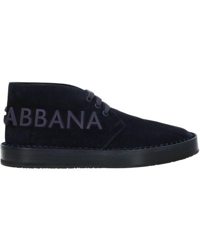 Dolce & Gabbana Lace Up And Monkstrap Suede Blue