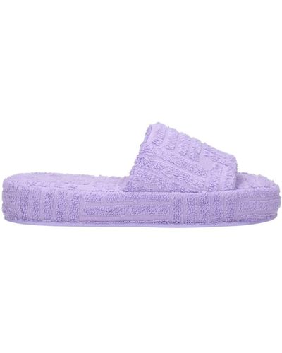 Bottega Veneta Lilac Terry Fabric Resort Sponge Slippers - Purple