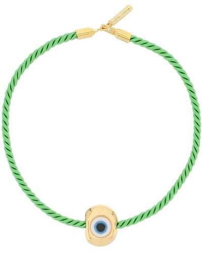 Timeless Pearly Necklace With Charm - Green