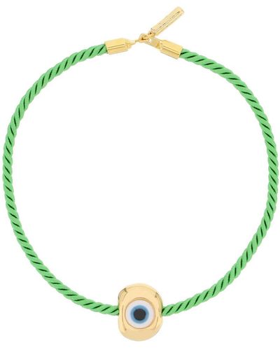 Timeless Pearly Collana In Corda Con Charm - Verde