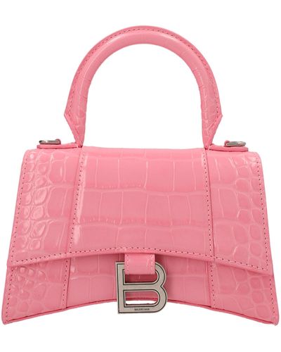 Balenciaga Hourglass Xs Top Handle Bag - Pink