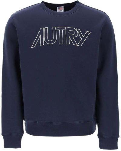 Autry Crew-Neck Sweatshirt With Logo Embroidery - Blue