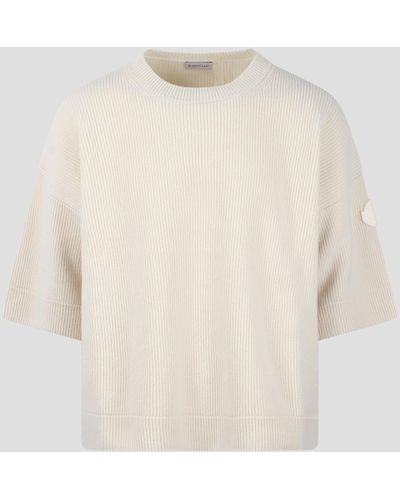 Moncler Genius Crewneck Ss Sweater - Natural