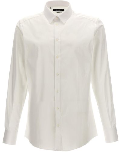 Dolce & Gabbana Logo Embroidery Shirt Camicie Bianco