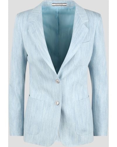 Tagliatore Light blue denim single breasted blazer