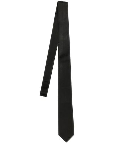 Alexander McQueen Leather Tie Cravatte Nero