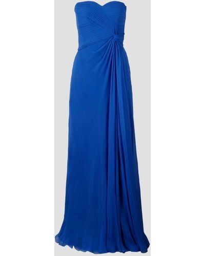 Alberta Ferretti Organic chiffon long dress - Blu