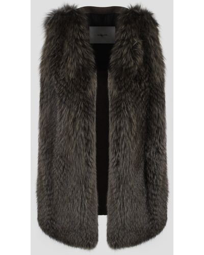 Blancha Wool fox fur gilet - Nero