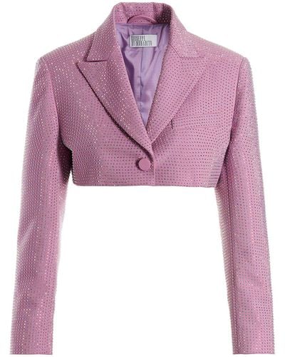 GIUSEPPE DI MORABITO Sequin Cropped Jacket Jackets - Pink