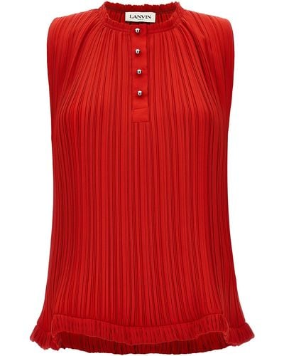 Lanvin Pleated Top Top Rosso