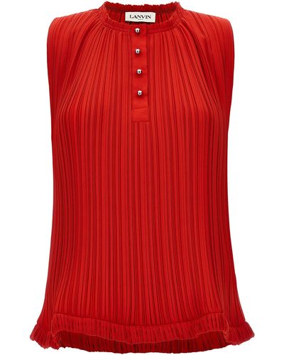 Lanvin Pleated Top Tops - Red