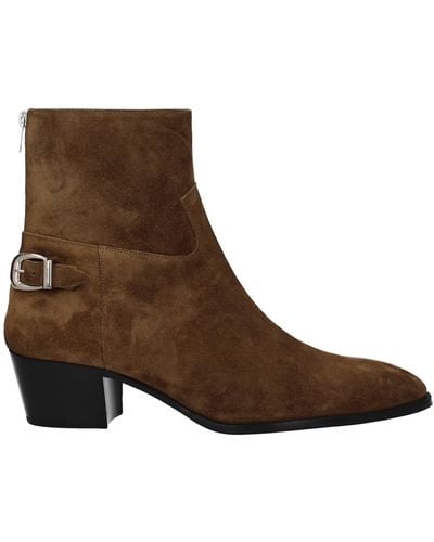 Celine Ankle Boot Isaac Suede Taupe - Brown