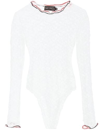 Siedres 'dixie' Stretch Lace Bodysuit - White