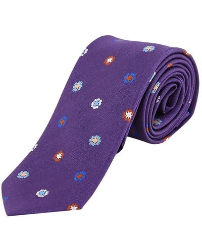 Nicky Wool And Silk Tie - Purple