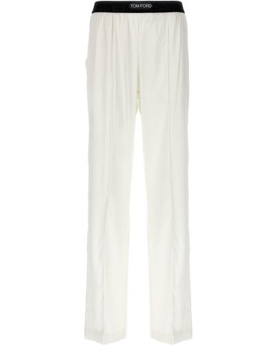 Tom Ford Satin Trousers - White