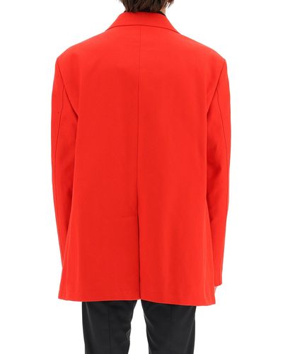 Raf Simons GIACCA OVER IN COTONE - Rosso