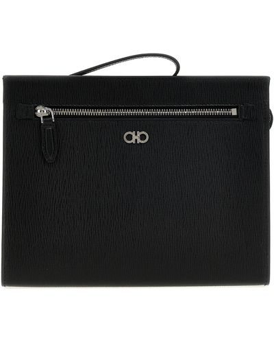 Ferragamo Gancini Clutch Nero