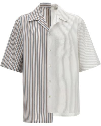 Lanvin Asymmetric Striped Shirt Camicie Multicolor - Bianco