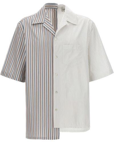 Lanvin Asymmetric Striped Shirt Shirt, Blouse - White