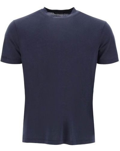 Tom Ford Cottono And Lyocell T Shirt - Blue